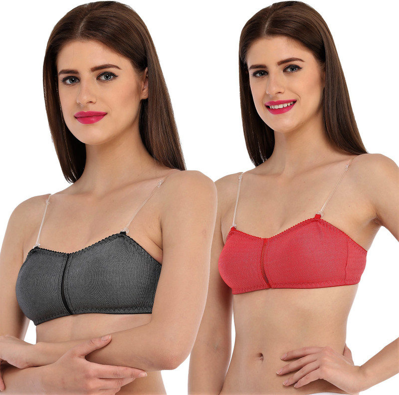 love2flaunt Non Padded Full Coverage Women Tube Non Padded Bra(Red, Black)