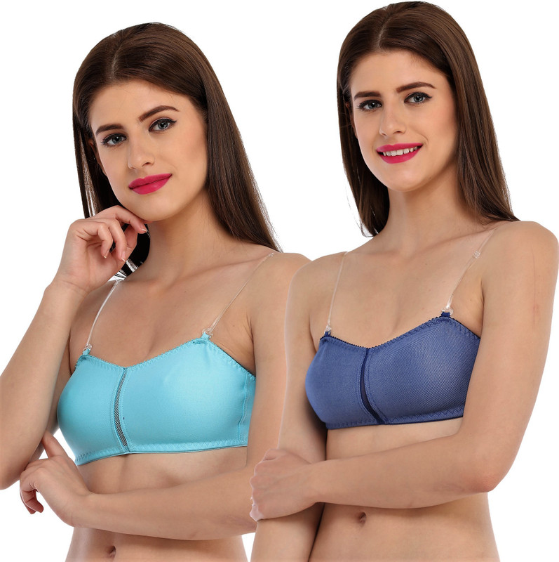 love2flaunt Non Padded Full Coverage Women Tube Non Padded Bra(Blue, Light Green)