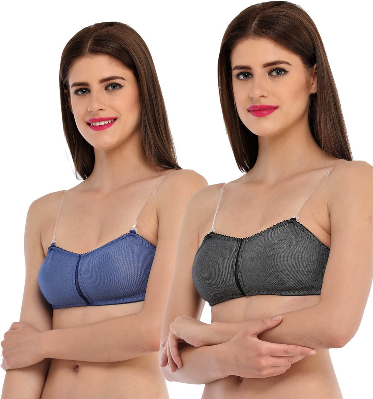 love2flaunt Non Padded Full Coverage Women Tube Non Padded Bra(Blue, Black)