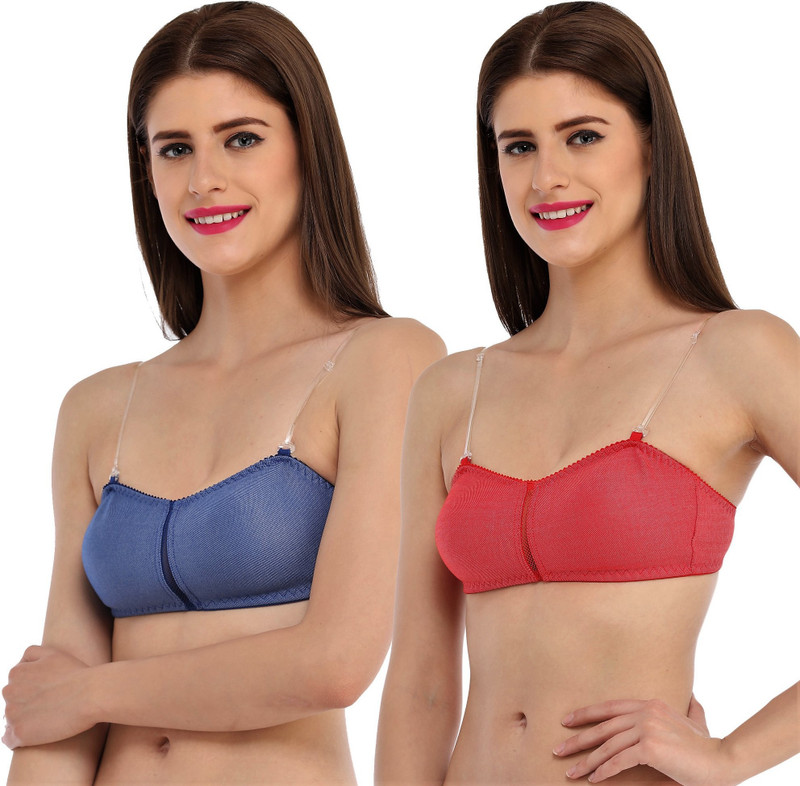 love2flaunt Non Padded Full Coverage Women Tube Non Padded Bra(Red, Blue)
