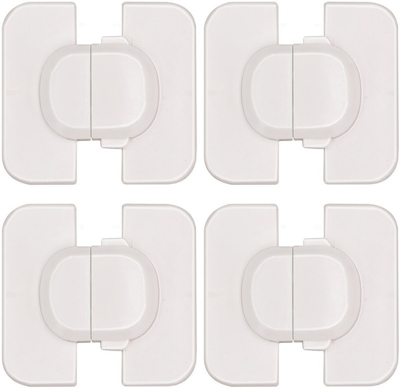 SYGA FridgeChildSafetyLock_4 Child Safety Slide Lock(White)