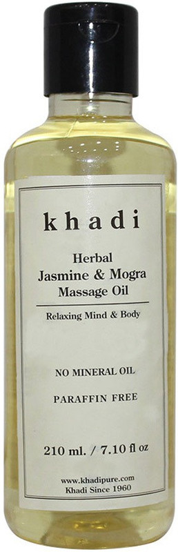 Khadi Herbal Jasmine & Mogra Massage Oil Paraffin-Mineral Oil Free(210 ml)