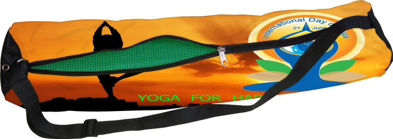 Orgner Poly Canvas Printed yoga mat Covers. Design : Women 21st June Yoga Day India(Multicolor, Backpack)