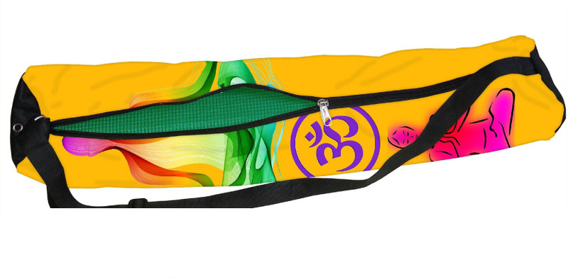 Orgner Poly Canvas Printed yoga mat Covers. Design : Su Set Yoga Graphic(Multicolor, Backpack)