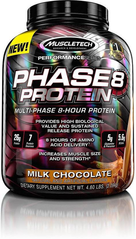 Muscletech Performance Series Phase 8 Whey Protein(2.09 kg, Milk, Chocolate) RS.4221 (36.00% Off) - Flipkart