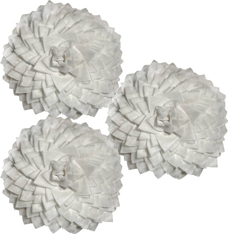 ks craft Floral Cushions Cover(Pack of 3, 40 cm*40 cm, White)