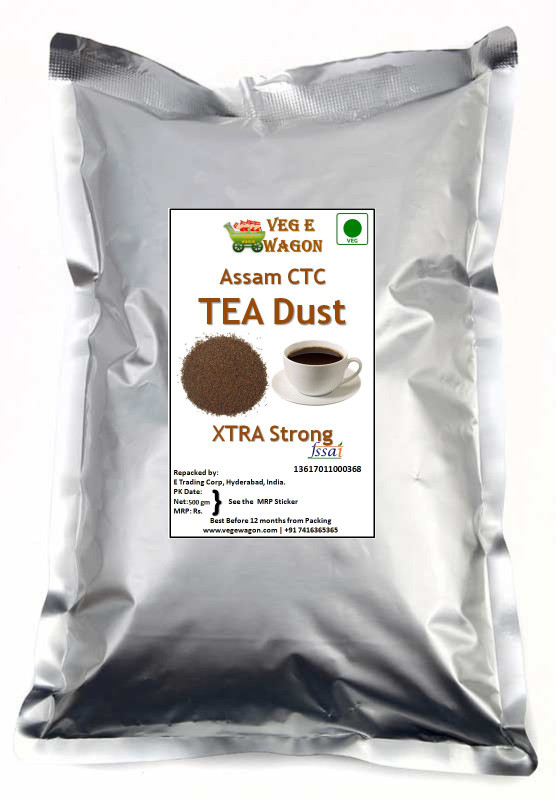 Veg E Wagon Strong Assam CTC Tea Leaves Dust 500 gm Unflavoured Tea Blend Pouch(500 g)