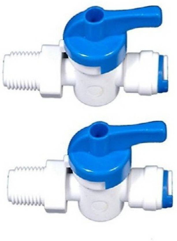 bharat traders Inlet Ball Valve Tee Cock Diverter Plastic Handle Only 1/4 inch Connection with Raw Water Tap for RO UV UF Water Purifiers Filte Solid Filter Cartridge(0, Pack of 2)