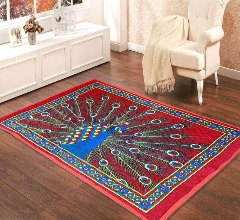 kihome Red Jute Carpet(147 cm  X 208 cm)