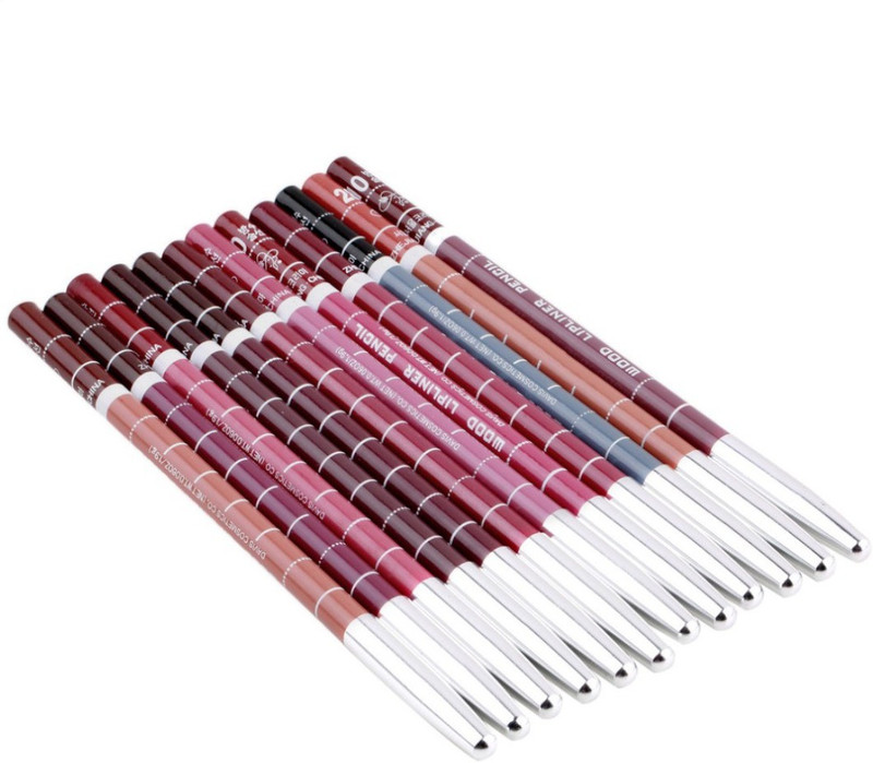 DALUCI 12PCS Professional Lipliner Pencil Waterproof Wooden Blend Lip Liner Pencil 71 g(Multicolor)