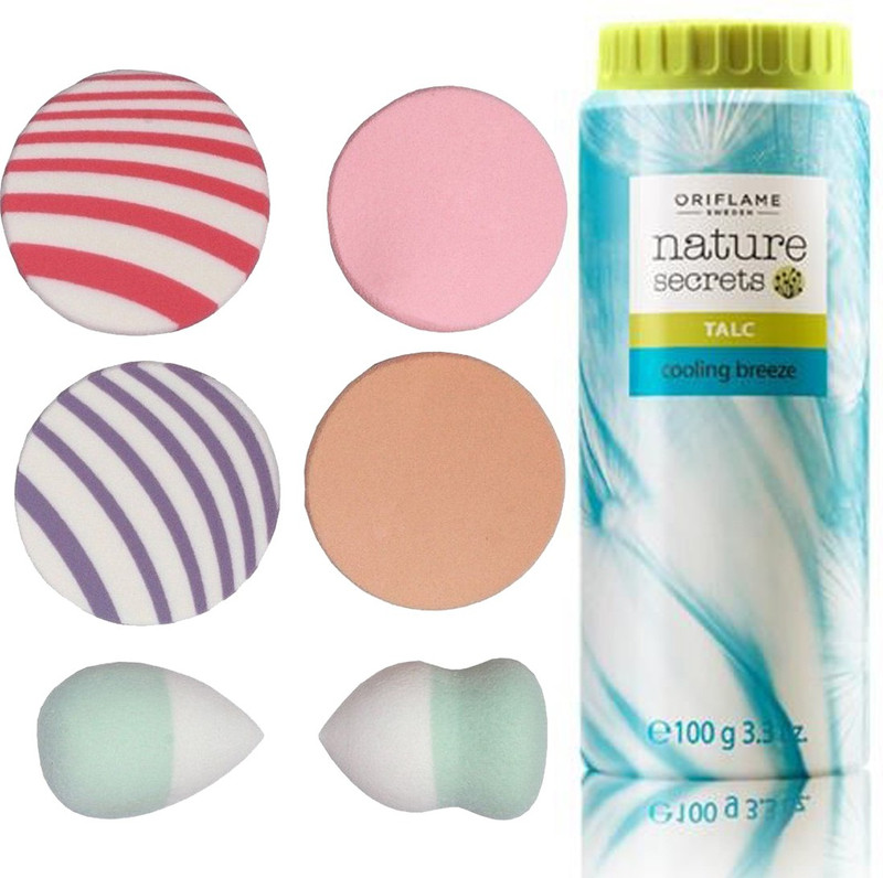 Oriflame Sweden Nature Secrets Talc Cooling Breeze (100g) (25444) With Puff Sponge(Set of 7)