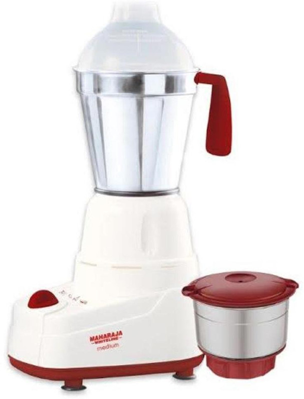 Maharaja Whiteline MEDIUM MX-139 medium 350 W Mixer Grinder(WHITE & RED, 2 Jars)