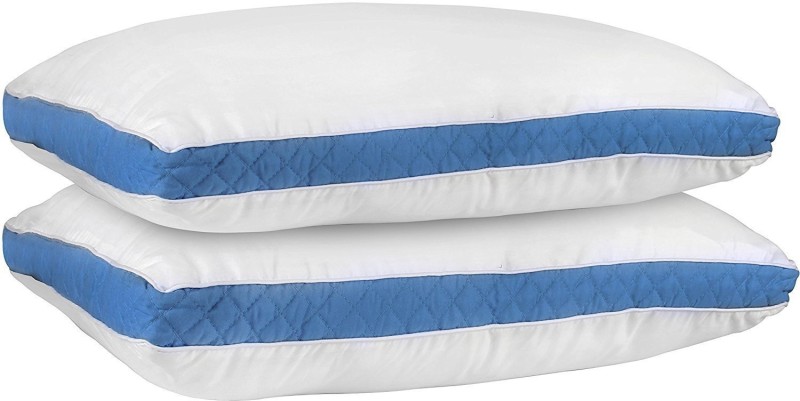 cloth fusion Plain Bed/Sleeping Pillow Pack of 2(SKYBLUE, White)