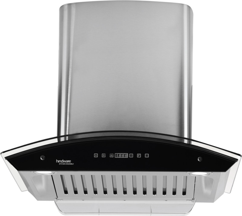 Hindware Nevio 60 Auto Clean Wall Mounted Chimney(Brushed Silver/Inox 1200 CMH/m3/h)