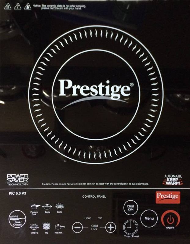 Prestige PIC 6.0 V3 Induction Cooktop(Black, Touch Panel) Prestige PIC 6.0 V3 Induction Cooktop(Black, Touch Panel)
