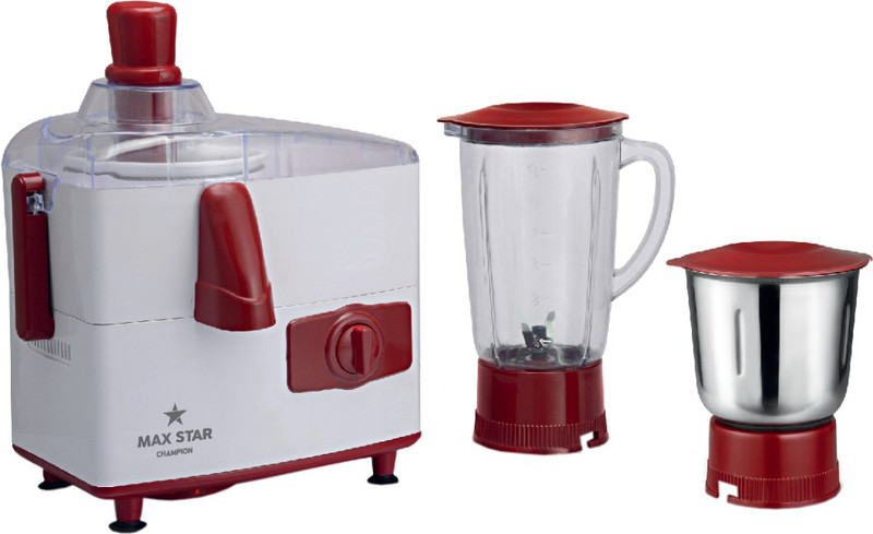Maxstar Juicer Mixer Grinder JMG05 Champion 450 W Juicer Mixer Grinder(Red, White, 2 Jars)