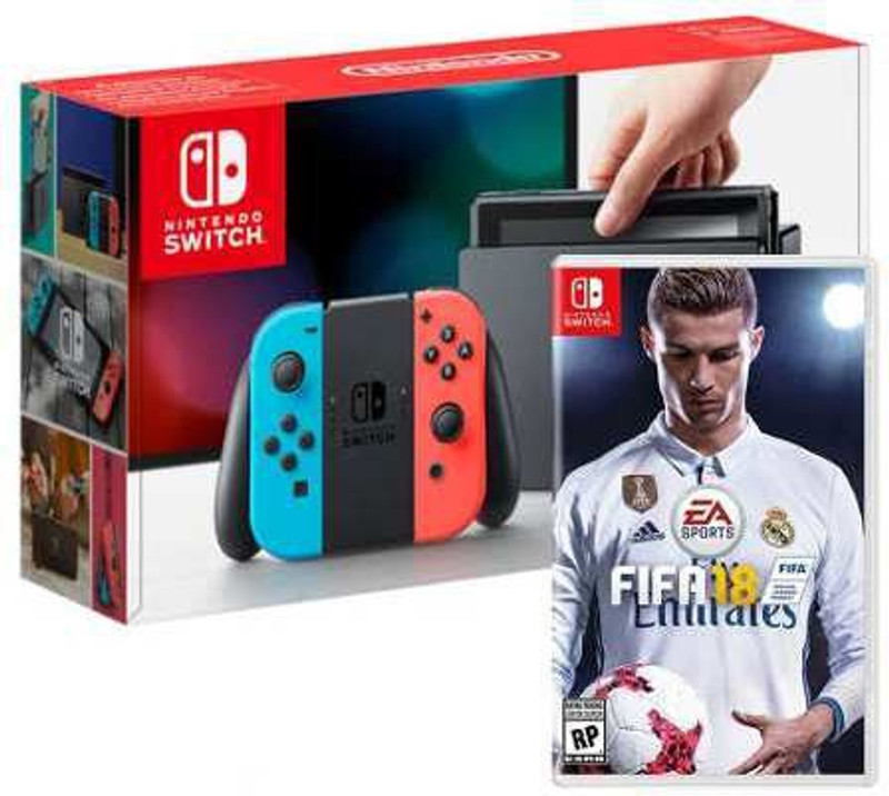 Nintendo Switch with Neon Blue and Neon Red Joy-Con with fifa 18 32GB GB with FIFA 18(Black) Nintendo Switch with Neon Blue and Neon Red Joy-Con with fifa 18 32GB GB with FIFA 18(Black)