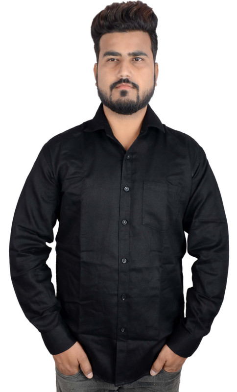 sub kuch Men & Women Solid Party Black Shirt
