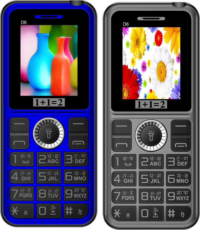 1+1=2 D6 Combo of Two Mobile(Blue & Grey)