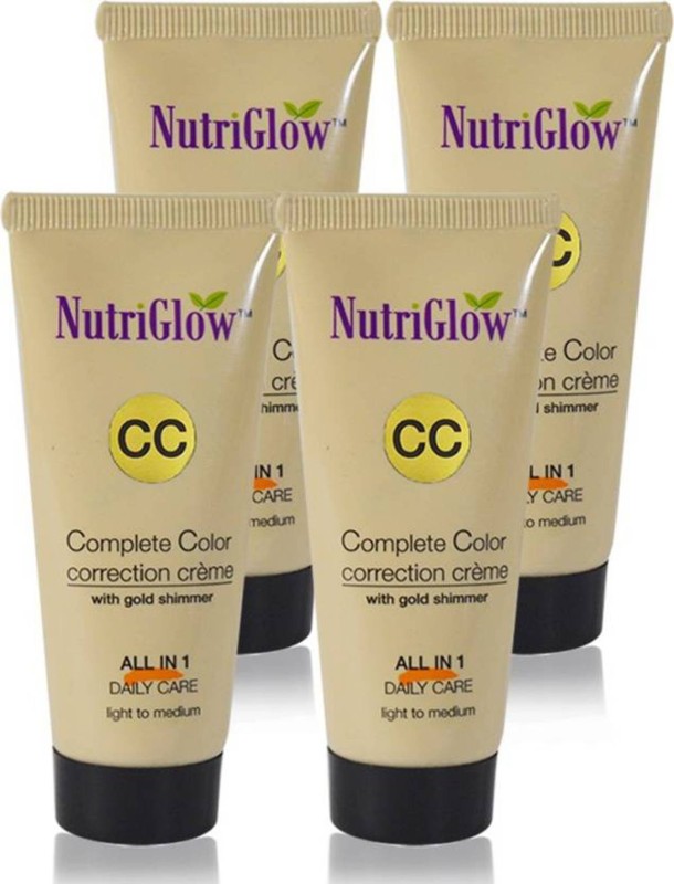 Glow CC-Cream (Pack of 4) Foundation(Complete Color Correction Cream With Gold Shimmer, 200 ml)