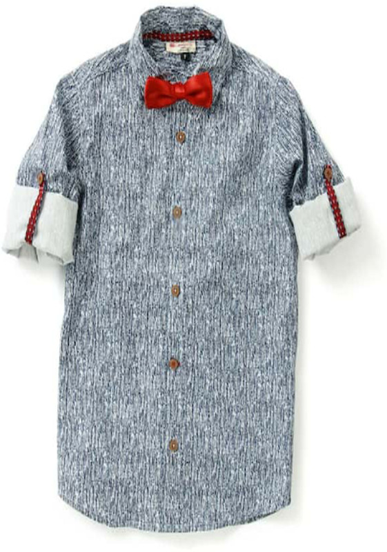 carmino casuals Boys Printed Casual Grey Shirt
