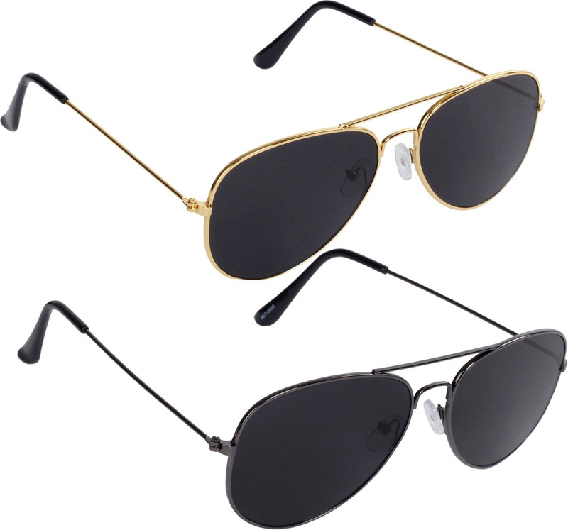 Reyda Aviator, Aviator Sunglasses(Black, Black)
