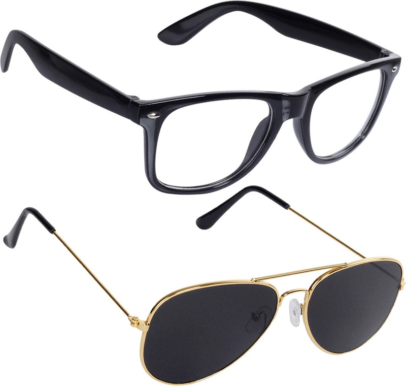 Reyda Spectacle , Aviator Sunglasses(Clear, Black)