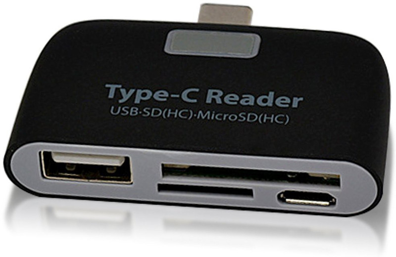 VibeX ® USB 3.1 Type C TF SD Card Reader Adapter Card Reader Type-c OTG Adapter High Speed™-Type-013 Card Reader(Jet Black)