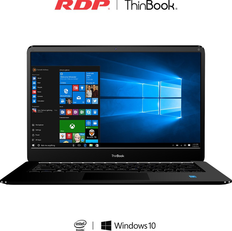 RDP ThinBook Atom Quad Core - (2 GB/32 GB EMMC Storage/Windows 10) 1430b Thin and Light Laptop(14.1 inch, Black, 1.36 kg) RDP ThinBook Atom Quad Core - (2 GB/32 GB EMMC Storage/Windows 10) 1430b Thin and Light Laptop(14.1 inch, Black, 1.36 kg)