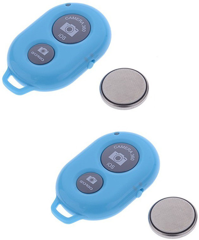 ReTrack SET OF 2PC Camera Wireless Bluetooth Remote Controler Shutter For Selfie Stick-Tripod-Samrt Phone Camera Remote Control(Blue)