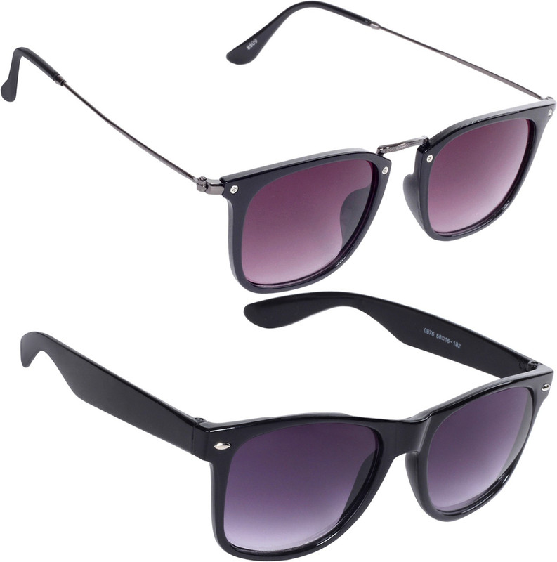 Reyda Rectangular, Rectangular Sunglasses(Violet, Violet)