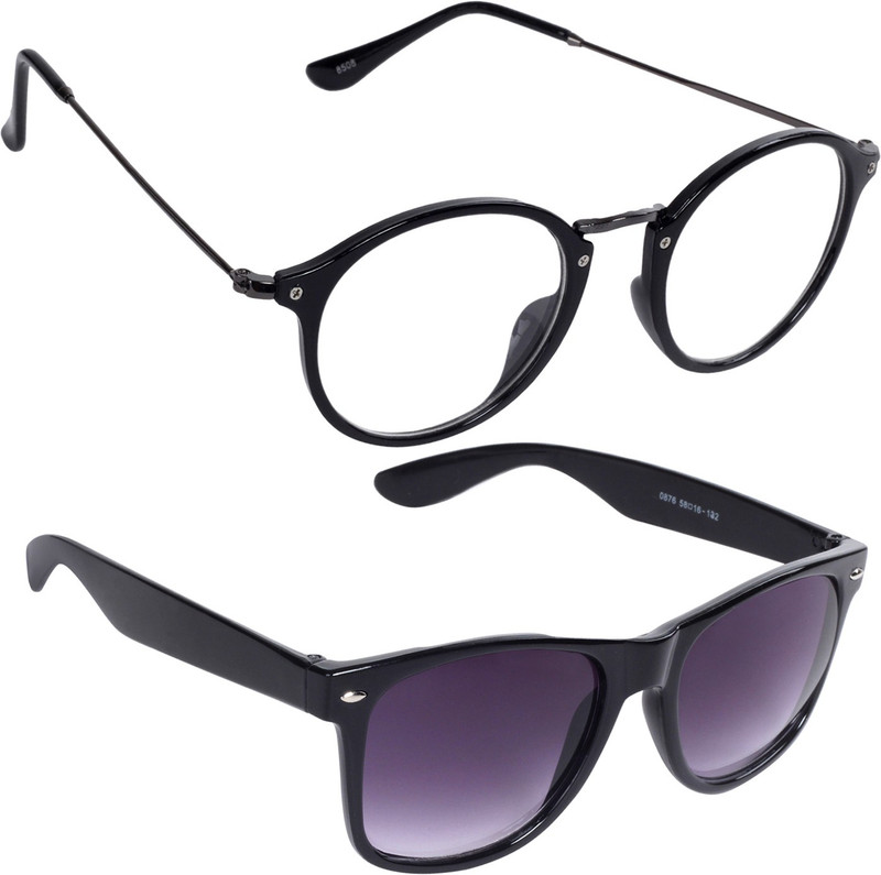 Reyda Round, Wayfarer Sunglasses(Clear, Violet)