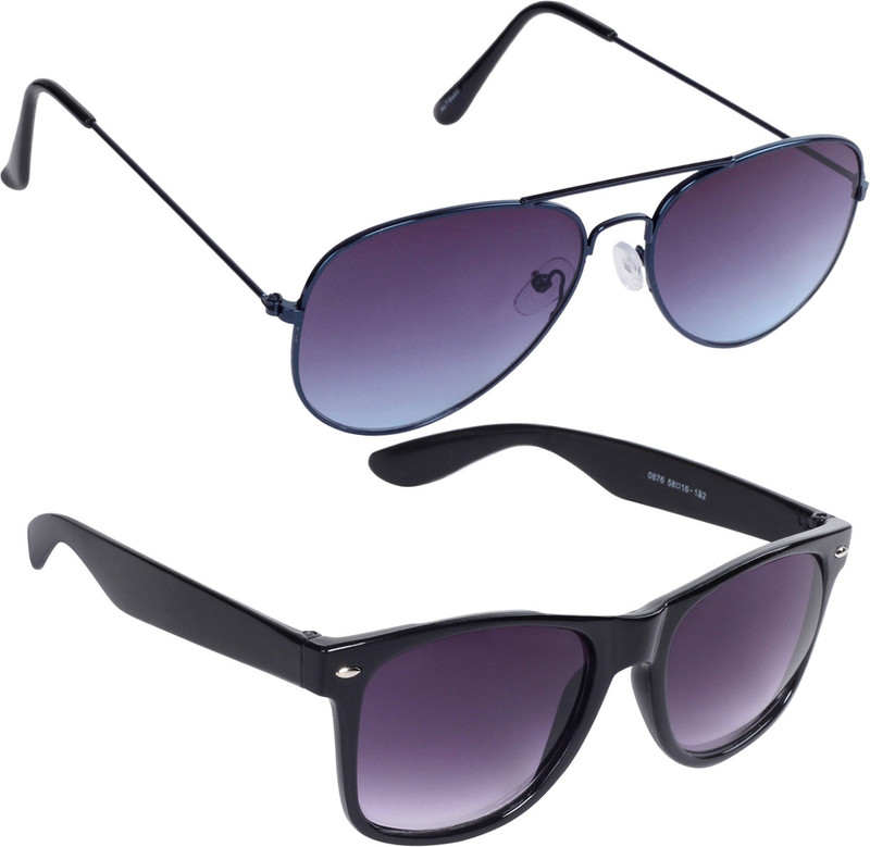 Reyda Wayfarer, Aviator Sunglasses(Violet, Violet)