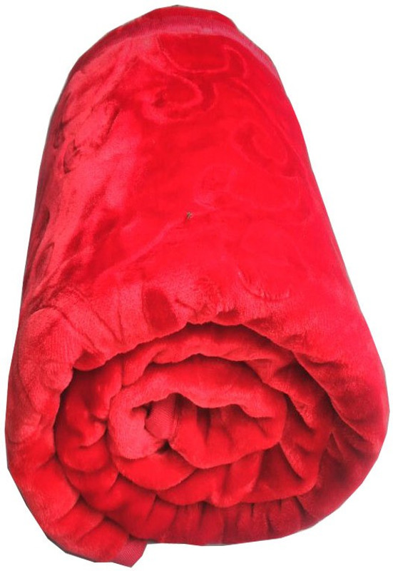 truevalue creations Solid Single Mink Blanket(Polyester, Red)