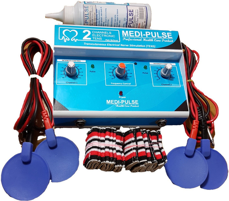 MEDI-PLUSE 2CH TENS WITH GEL ( BLUE ) Relieves Pain very effectively in Arthiris,, Neuralgia,, Sciatica, Muscle Stimulator, Surgical Trauma, Headache,, acupressure threpy, Migraine, Spinal Disc, Electrotherapy Device(2CH TENS WITH GEL ( BLUE ))