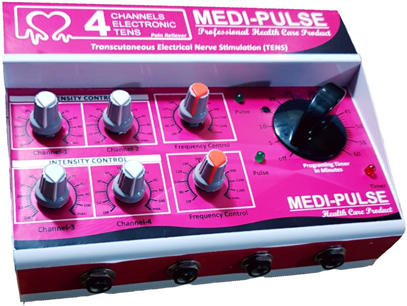 MEDI-PLUSE 4CH TENS MACHINE WITH TIMER 60 ( PINK ) muscle stimulater Electrotherapy Electrotherapy Device(4CH TENS MACHINE WITH TIMER 60 ( PINK ))