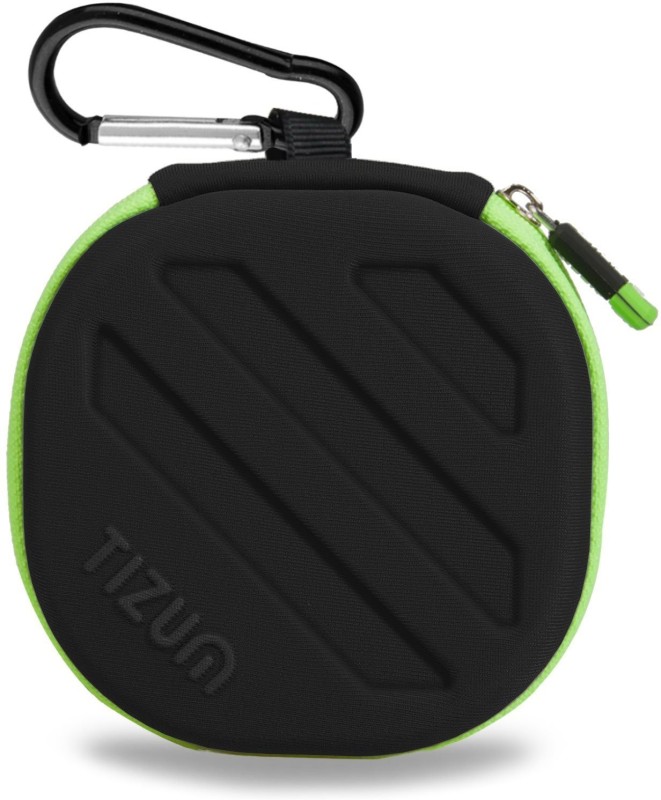 TIZUM Earphone Carrying Case - Multi Purpose Pocket Storage Travel Organizer for Headphone, Pen Drives, Memory Card, Cable(Black)