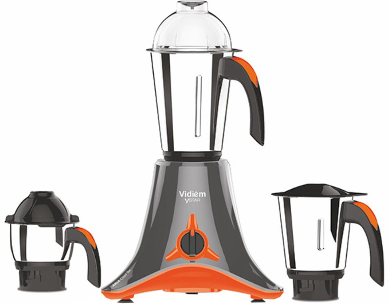 Vidiem V Star Evo 750 W Mixer Grinder(Orange, Grey, 3 Jars) Vidiem V Star Evo 750 W Mixer Grinder(Orange, Grey, 3 Jars)