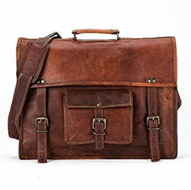 handmadeleatherbags H07 Waterproof Messenger Bag(Brown, 5 L)