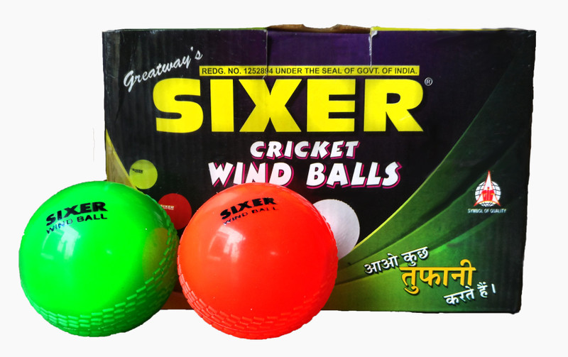 sixer SixerWindBall Cricket Rubber Ball(Pack of 6, Red)