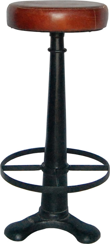 handicrafts factory Metal Bar Stool(Finish Color - black and brown)