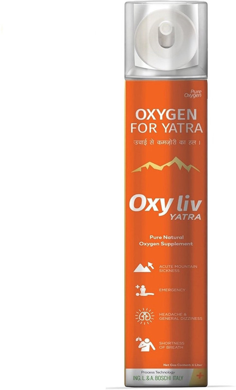 oxy liv yatra Filled Oxygen Gas 1 Can 6000 ml Bottle(Pack of 1, Orange)