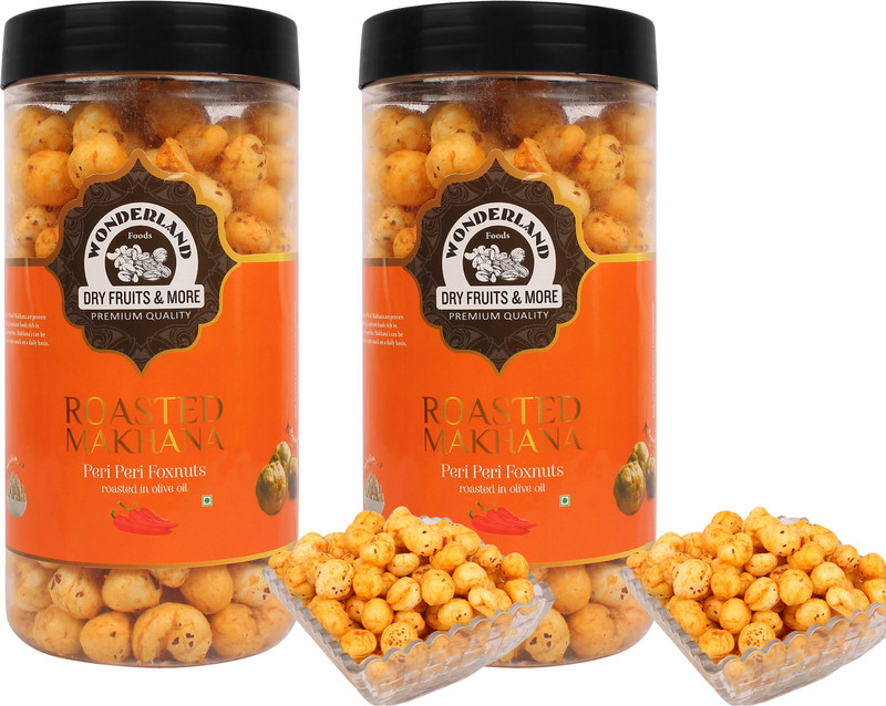 Wonderland Makhana Peri Peri Foxnuts (Pack of 2-100g Each) Assorted Nuts(2 x 100 g)