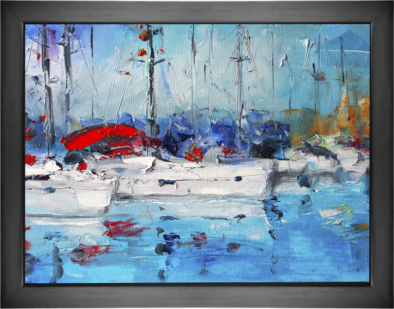 next Art Oil Painting Picture Sailboats in Italy canvas print Digital Reprint 18 inch x 13.5 inch Painting