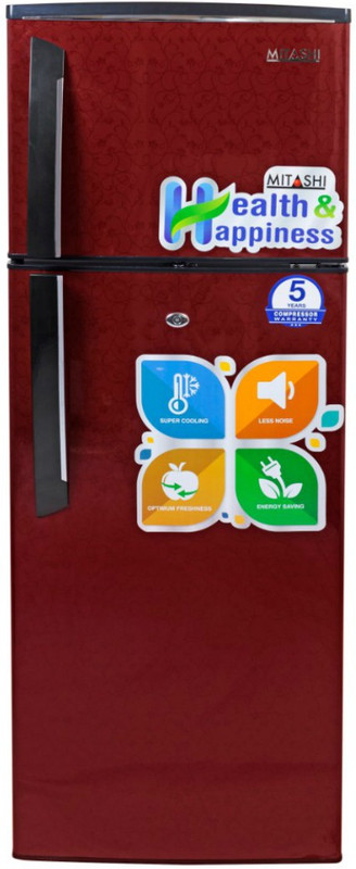 Mitashi 240 L Direct Cool Double Door 3 Star Refrigerator(Maroon, MiRFDDM240V25)