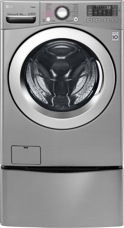 LG 18 kg Fully Automatic Twin Load with In-built Heater Silver(F0K2CHK2T2_F70E1UDNK1)