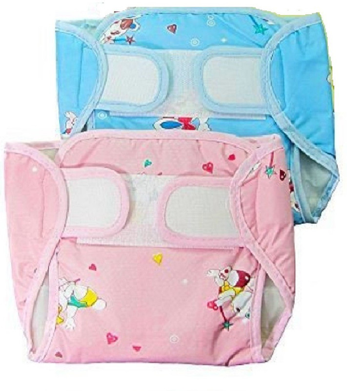 yodream Reusable Cotton Cloth Diaper /Nappies/Langot With Velcro (Muslin) and Microfiber Insert (Pack of 2)0-9 Months