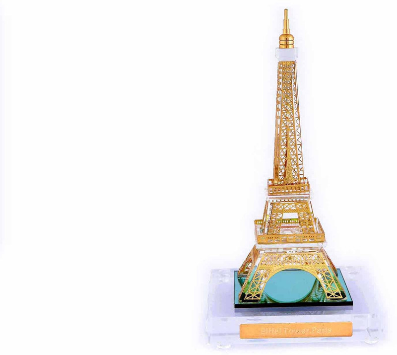 kolambas Kolambas Crystal 24 karat Gold Plated EIFFEL TOWER of Paris Home Decorative ModeMiniature Souvenir Corporate Showpiece Decorative Showpiece  -  10.5 cm(Crystal, Gold Plated, Gold)