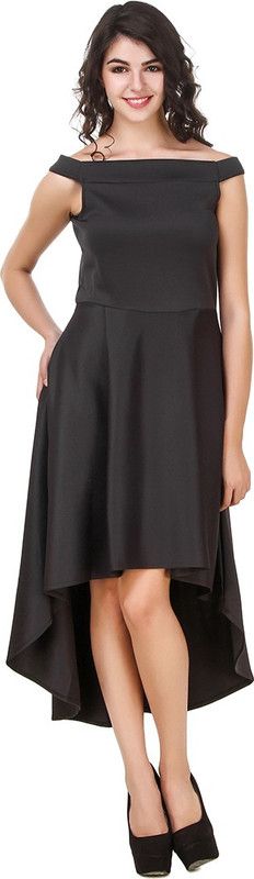 xclomax Women Gathered Black Dress