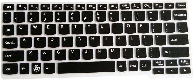 Saco Silicone Chiclet Protector Cover Fit For Lenovo Yoga 300 (80M0003WIN) Laptop Keyboard Skin(Transparent, Black)